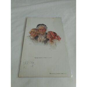 Vintage Postcard Children Grandma 1916 posted Amsterdam Once Upon a time...